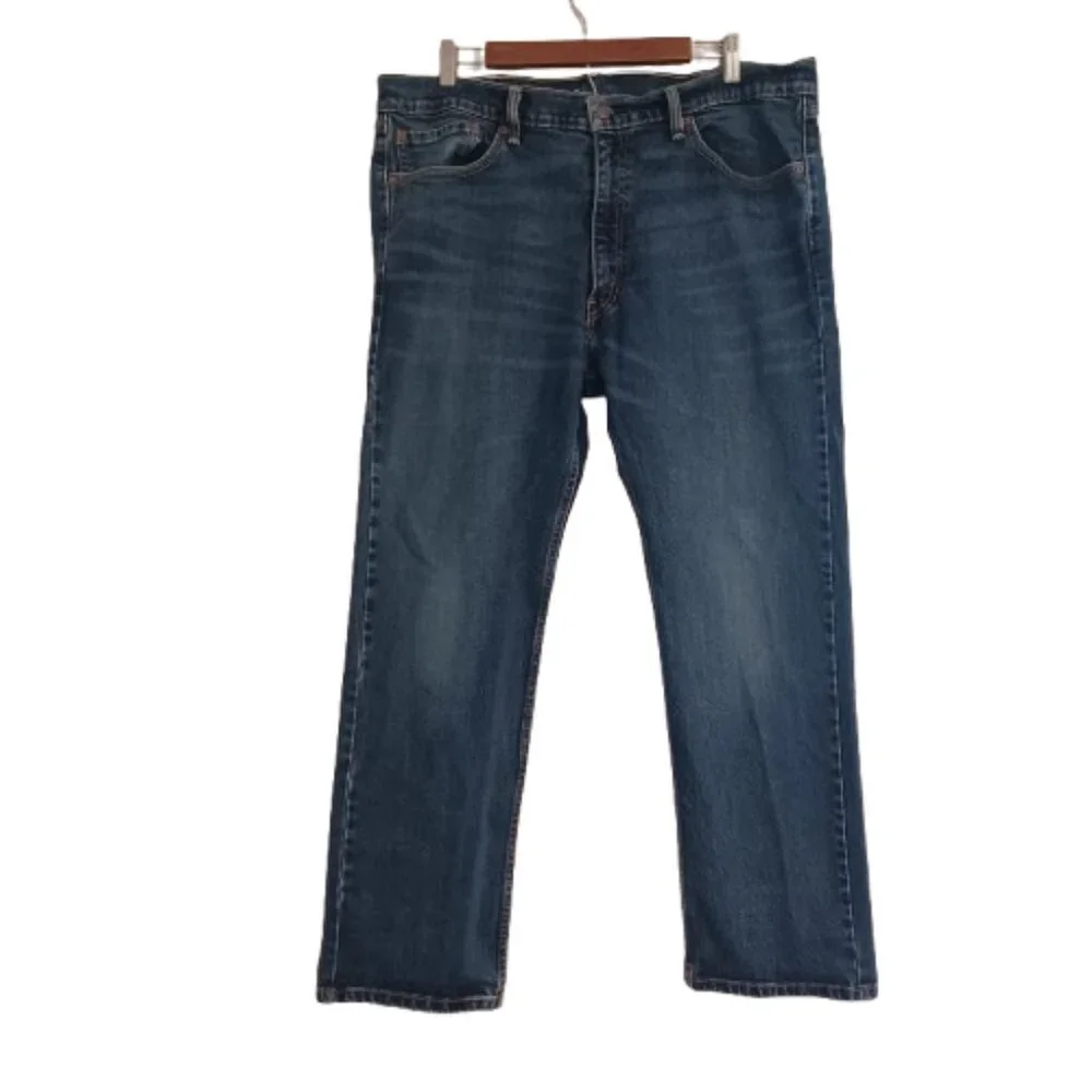 MEN'S LEVI'S BLUE JEANS 505 Straight Leg Medium Wash Denim Size 40W X 30L